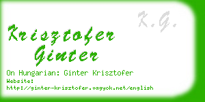 krisztofer ginter business card